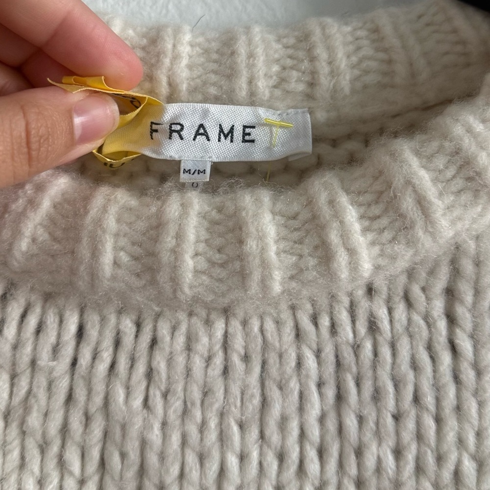 Frame Chunky Cream Crew Neck Sweater - Picture 3 of 4